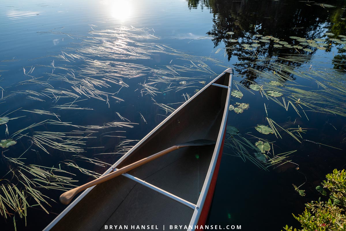 canoe on swamper lake