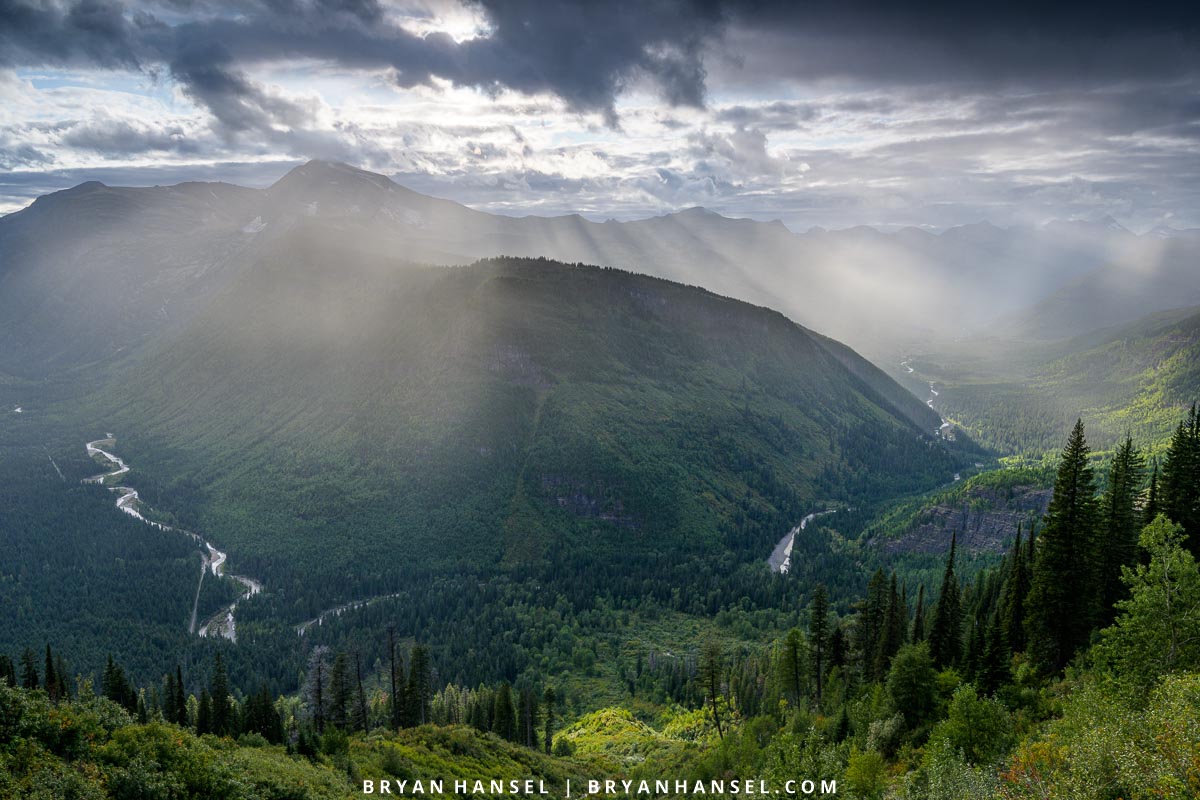 dramatic lighting in Glacier National Park