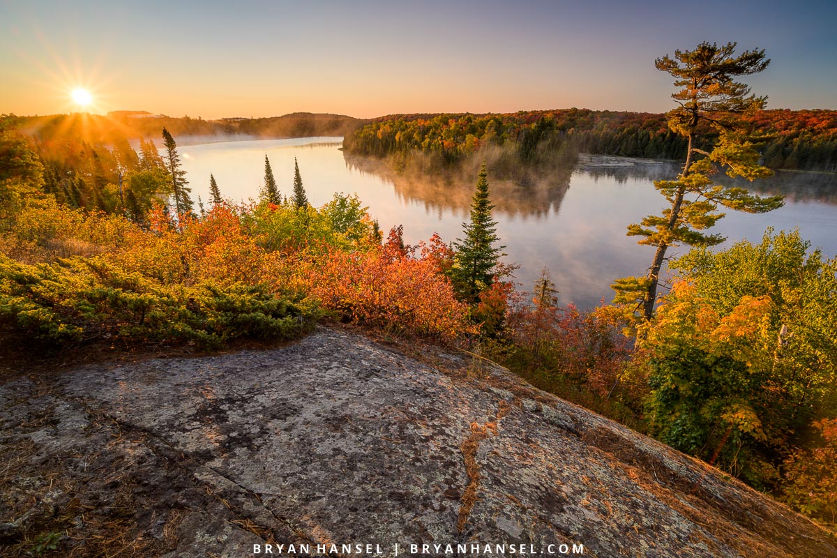 A heck of a sunrise and near peak fall colors in northern Minnesota taken during a fall photography workshop